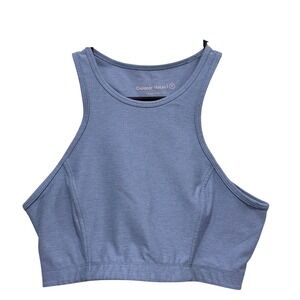Outdoor Voices Womens High Neck Racerback Sports Bra Blue Heather Size M